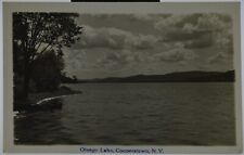1937 - RPPC, Real Photo Postcard, Otsego Lake, Cooperstown, NY - Canoe on Beach picture