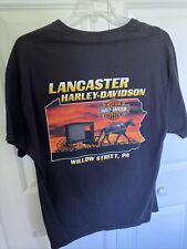 HARLEY DAVIDSON Horse Buggy Lancaster Willow St PA Sz XL Black T-Shirt picture