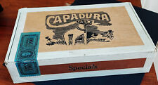 Vtg c. 1950 Capadura Cigar box, great Airdale dog design, tax stamp picture