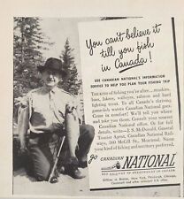 1949 Print Ad Canadian National Railway Fly Fisherman with 2 Fish Montreal,CA picture