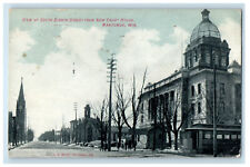 1908 South &th Street View from New Court House Manitowoc Wisconsin WI Postcard picture