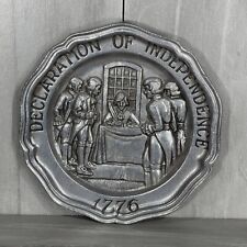 Vintage Declaration Of Independence 1776 Commemorative Plate Pewter 1973 Sexton picture