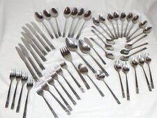 50 Pcs Vtg 60s 70s Carlyle Stainless Flatware Cameo Pattern  picture