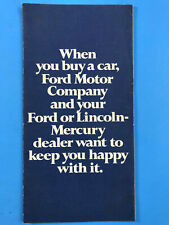 FORD OWNERS BROCHURE MANUAL HAPPINESS GUARANTEE WARRANTY ORIGINAL. picture