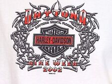 Harley Davidson Biker Chick White T-Shirt DAYTONA BIKE WEEK 2002  Wmn Sz M picture