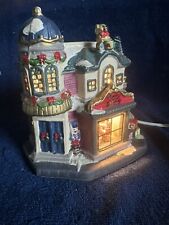 Holiday Time Christmas Village TOY SHOP W/INTERIOR VIEW WINDOW Lighted Building picture