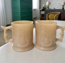 Vintage Whataburger Butterscotch Buffalo Nickel Coffee Mug Cup Pair Pistol Grip picture