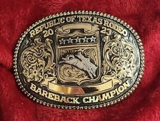 CHAMPION PRO RODEO TROPHY BUCKLE☆BAREBACK BRONC RIDE☆REPUBLIC OF TEXAS☆2023☆681 picture