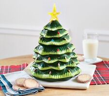 Mr Christmas Nostalgic Ceramic Holiday Tree Cookie Jar 12” Lit Star NIB picture
