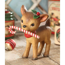 Bethany Lowe Christmas Little Retro Reindeer With Candy Cane TJ6246 picture