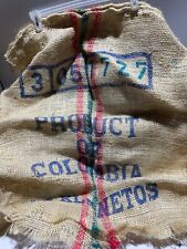Heavy Burlap Coffee Bean Sack SKN Caribo Product Of Columbia 100 Lb Coffee Bag  picture