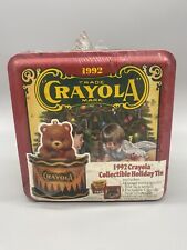 Vintage 1992 CRAYOLA Collectible Holiday Tin, Sealed, Never Opened CHRISTMAS Tin picture