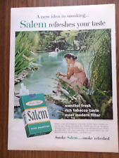 1957 Salem Cigarette Ad  Lady & Swans picture
