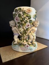 German Sitzendorf Late 19th Century Porcelain Urn With Cherubs And Florals picture