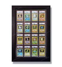 16 Card PSA Frames, Premium Base Set Graded Slab Frame CGC MCG Pokemon Wall Case picture