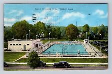 Fremont OH-Ohio, Panoramic Public Swimming Pool, Antique Vintage c1948 Postcard picture