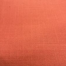 Vintage Solid Coral Orange Linen Fabric Material 4 Yards 60” picture