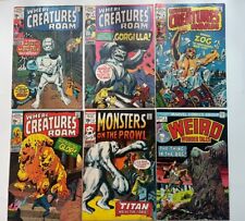 6x Lot WHERE CREATURES ROAM, 2,5,6,7MONSTERS PROWL 11, WEIRD 3, Mid Grade Marvel picture