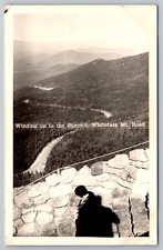 Winding up to the Summit. Whiteface Mt. Road. New York Real Photo Postcard RPPC picture