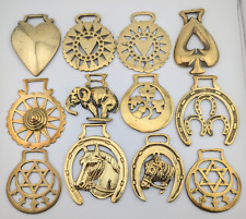 RESERVED FOR PURCHASE Brass Horse Medallion Lot of 12 Antique & Vintage picture