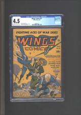 Wings Comics #21 CGC 4.5 Dan Zolnerwich War Cover 1942 picture