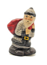 Vaillancourt Grey Father Christmas Rocker Chalkware Folk Art Holiday Figurine picture