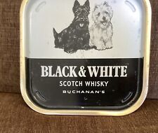 Vintage Buchanan’s Black & White Scotty Dog Advertising Tray Whisky England 50’s picture