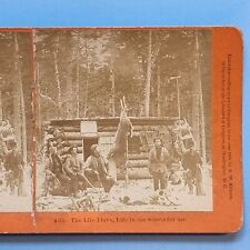 Stereoview Card 3D Real Photo C1880 American History Hunting Trappers Cabin picture
