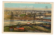 Vintage Postcard Midwest Oil Fields Wyoming Postmarked 1955 picture