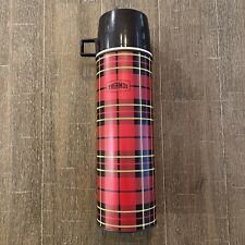 Vintage 1964 Red Plaid Metal Quart Thermos 2442 King-Seely Thermos Co picture
