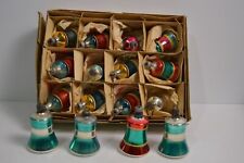 16 Vintage Premier Striped Glass Bells Christmas Tree Ornaments MCM Lot picture