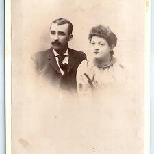c1890s Austin, MN Young Man & Woman Cabinet Card Photo Antique Hildahl B3 picture