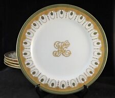 5 Antique English HP 24k Gold Trimmed Coalport - Daniell Porcelain 10 ¼” Plates picture