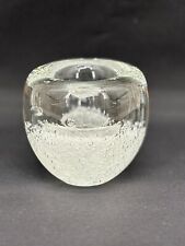 Vintage Baccarat France Round Glass Crystal Candle Holder Bubbles Paperweight picture