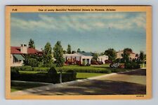 Phoenix AZ-Arizona, Beautiful Residential Street, Antique Vintage c1947 Postcard picture