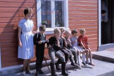 #L69- o Vintage 35mm Slide Photo- Norway-Boy's Eating Ice Cream- 1963 picture