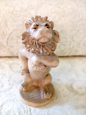Vintage German Heinzeller Oberammergau Carved Wood Valiant Lion Figurine 4
