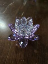  swarovski Purple Water Lily crystal candle holder picture
