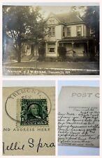 RARE 1907 TREMONT ILLINOIS Residence J.W. Barkdoll 1884 BUGGY & FARM STORE- RPPC picture