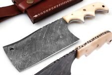 SHARDBLADE HAND FORGED DAMASCUS STEEL MEAT CLEAVER MULTIPURPOSE KNIFE W/SHEATH picture