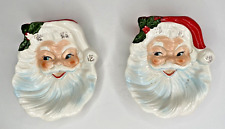 Vintage Lee Wards Santa Claus Face Spoon Rest Wall Hanging Candy Dish Japan Set picture