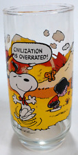 Vtg 1971 Peanuts/McDonalds Camp Snoopy Collection Glass Morning ~Congratulations picture