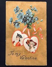 Antique Valentines Day Postcard 1909 Postmarked Howell Indiana Elberfield IN picture