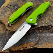 VORTEK PIKA: Lime Green D2 Blade Small Light EDC Keychain Folding Pocket Knife picture