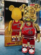 Bearbrick 400% MichaelJordan Chicago Red Gold 28cm Figure With Color NEW picture