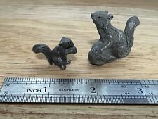 2 Vintage Miniature Pewter Squirrels picture