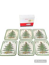 Pimpernel IOB Signature Spode Christmas Tree Coasters, England, Set Of 6 picture