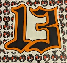 Number 13 Orange and Black # 13 Sticker 5.75 inch Large picture