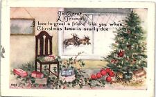 c1920 CHRISTMAS TOYS TREE REINDEER EASTER SEAL HORTONVILLE WIS POSTCARD 39-303 picture