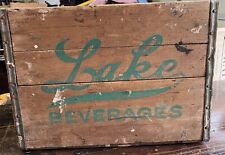 Rare Vintage Lake Beverages Wooden Advertising Crate | East Orange, New Jersey picture